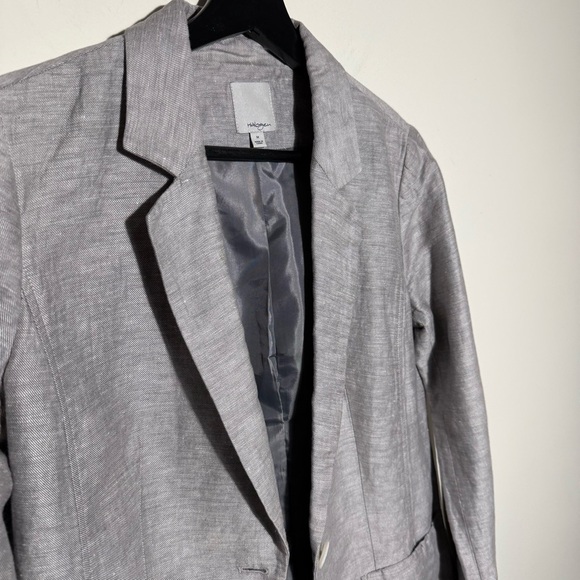 Halogen grey Cotton Linen Blazer Jacket Size Medium - Picture 2 of 10